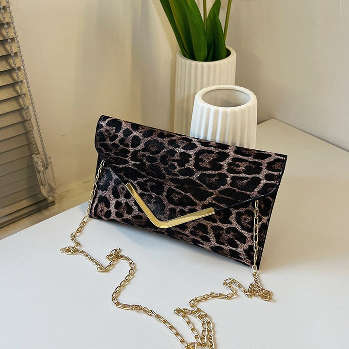 Damen elegante Clutch-Tasche mit trendigem Leoparden-Muster Nord Taschen