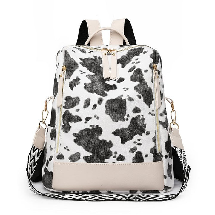 Damen Rucksack mit modernem Kuhflecken-Design und vielseitigen Tragemöglichkeiten Nord Taschen