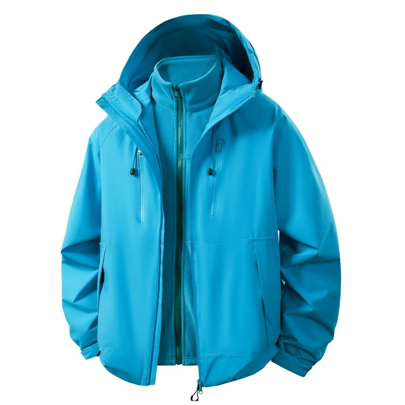 Herren Softshell-Hybridjacke mit abnehmbarem Fleece-Innenfutter winddicht wasserabweisend Nord Taschen