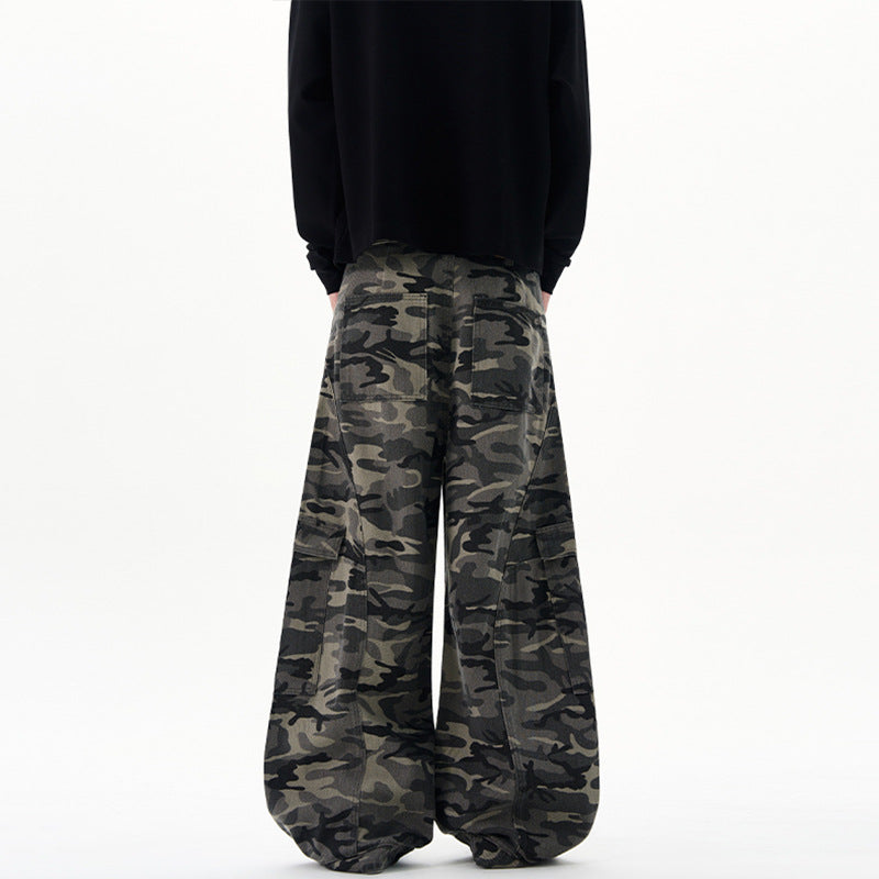 Herren Ultraweite Cargohhose im Baggy‑Cut mit tiefem Schritt Nord Taschen