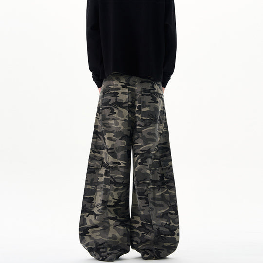 Herren Ultraweite Cargohhose im Baggy‑Cut mit tiefem Schritt Nord Taschen
