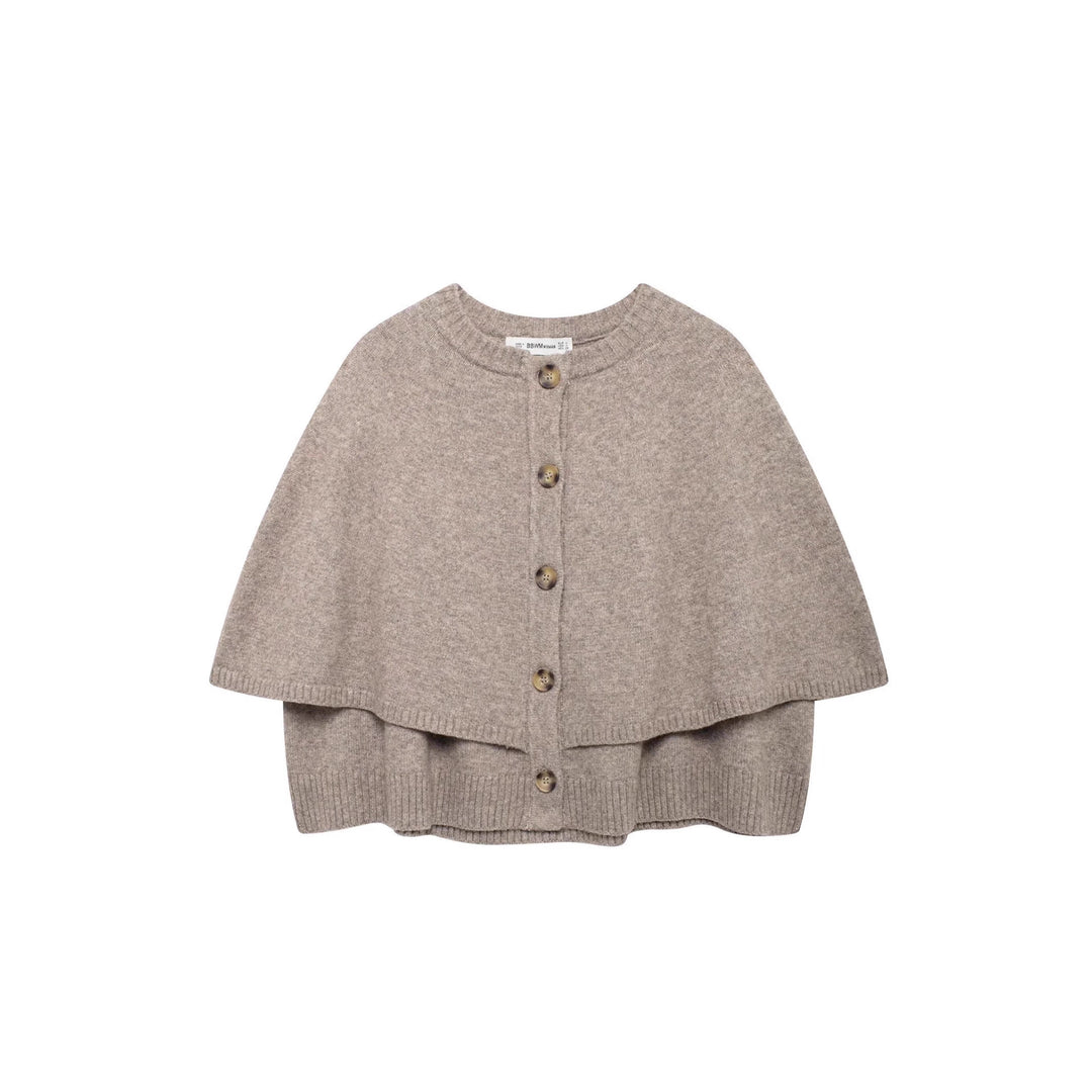 Damen Cape-Cardigan mit durchgehender Knopfleiste und doppellagigem Saum Nord Taschen