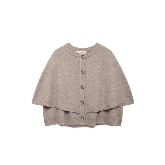 Damen Cape-Cardigan mit durchgehender Knopfleiste und doppellagigem Saum Nord Taschen