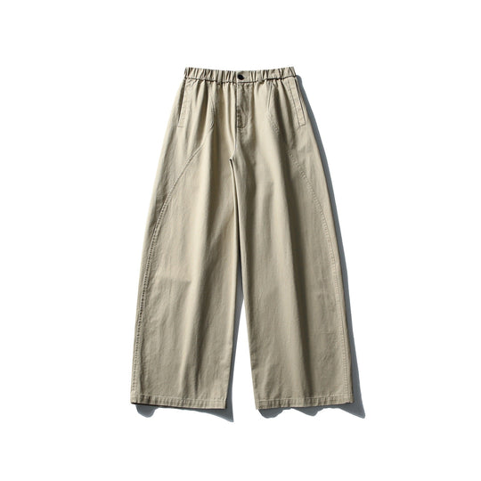 Damen Weite Cropped-Hose mit elastischem Bund und dekorativen Nahtpasse Nord Taschen