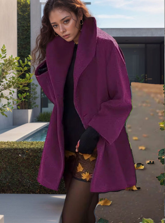 Damen Kapuzen-Teddycoat im Oversize‑A‑Linienschnitt mit überschnittenen Schultern Nord Taschen