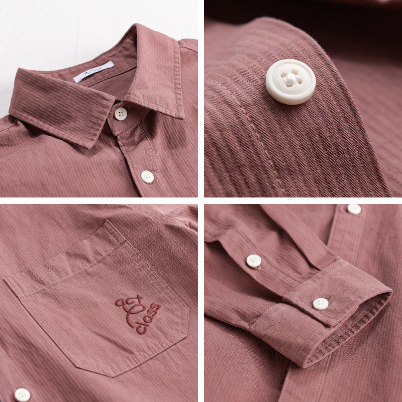 Herren Feines Cord-Überhemd im Overshirt-Stil mit Kentkragen und aufgesetzter Brusttasche Nord Taschen