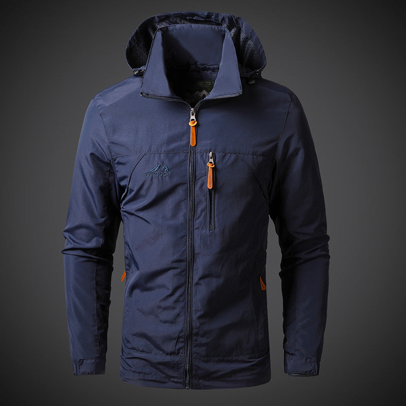 Herren Leichte Outdoor-Jacke mit verstellbarer Kapuze Nord Taschen