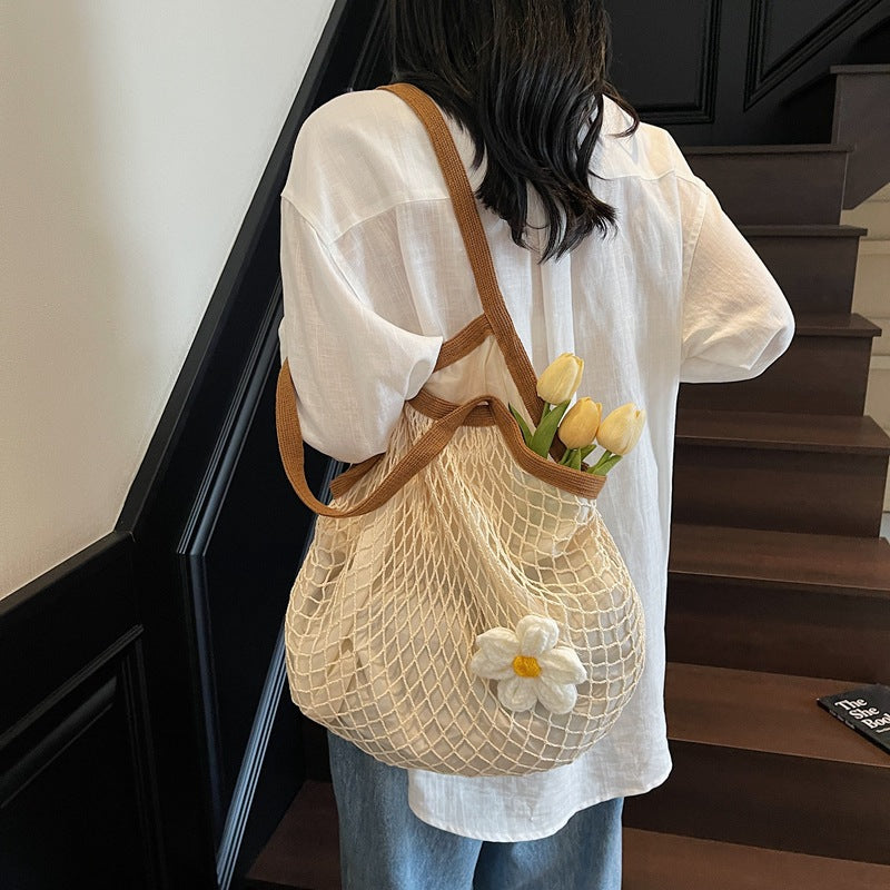 Damen Netz-Tragetasche mit floralem Detail Nord Taschen