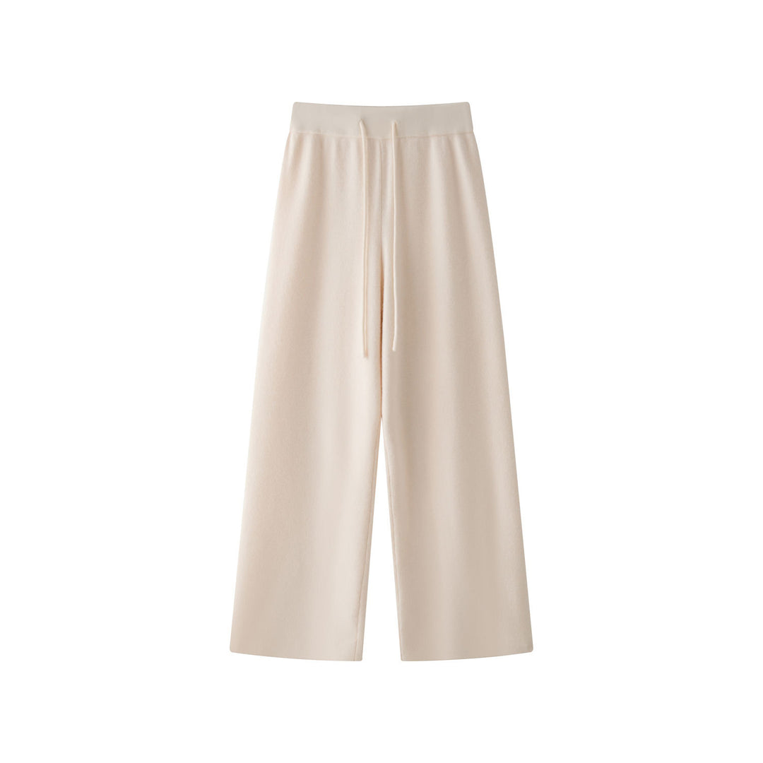 Damen Weite Strick‑Palazzohose mit hohem Bund und Kordelzug Nord Taschen