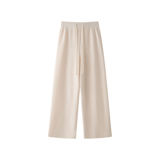 Damen Weite Strick‑Palazzohose mit hohem Bund und Kordelzug Nord Taschen