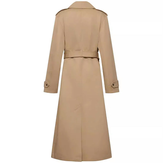 Damen bodenlanger Oversize-Trenchcoat mit Reißverschluss und weitem Schalkragen Nord Taschen