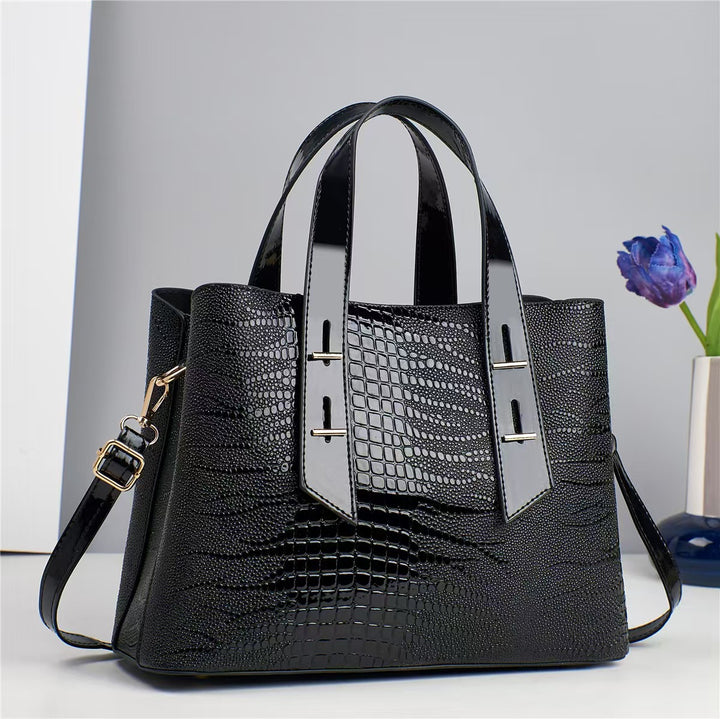Damen hochwertige Handtasche mit strukturiertem Leder Nord Taschen