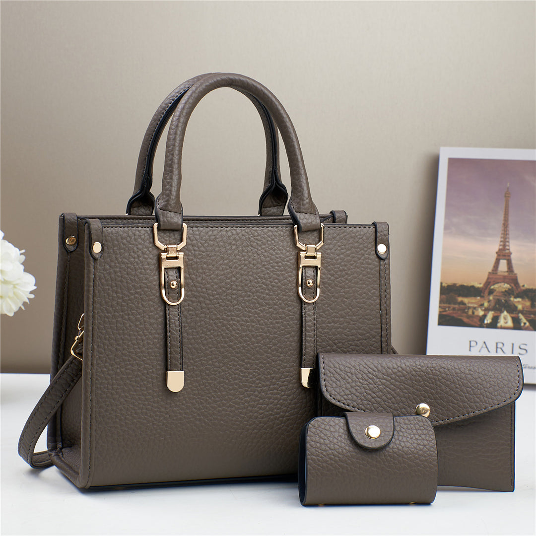 Damen elegante Kunstledertasche mit abnehmbarem Portemonnaie Nord Taschen