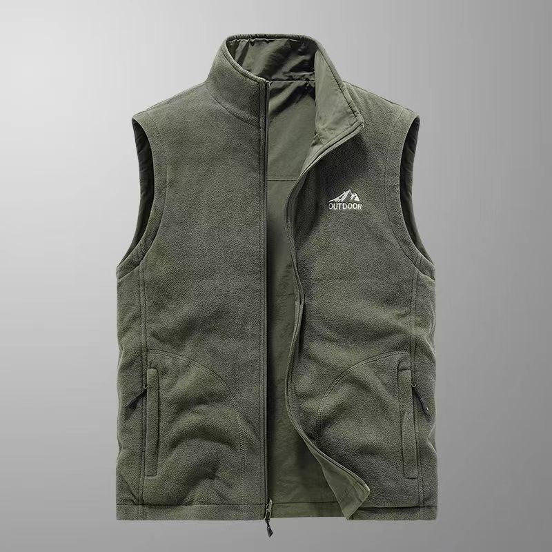 Herren robuste Canvas-Utility-Weste mit multifunktionalen Außentaschen und hohem Stehkragen Nord Taschen