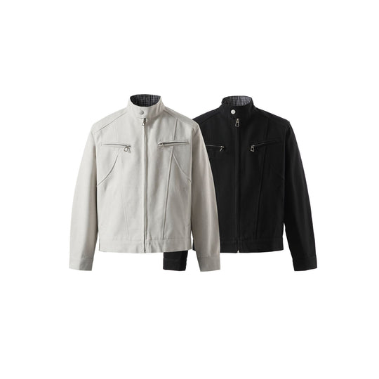 Herren Kurzblouson mit Stehkragen und Reißverschlusstaschen Nord Taschen