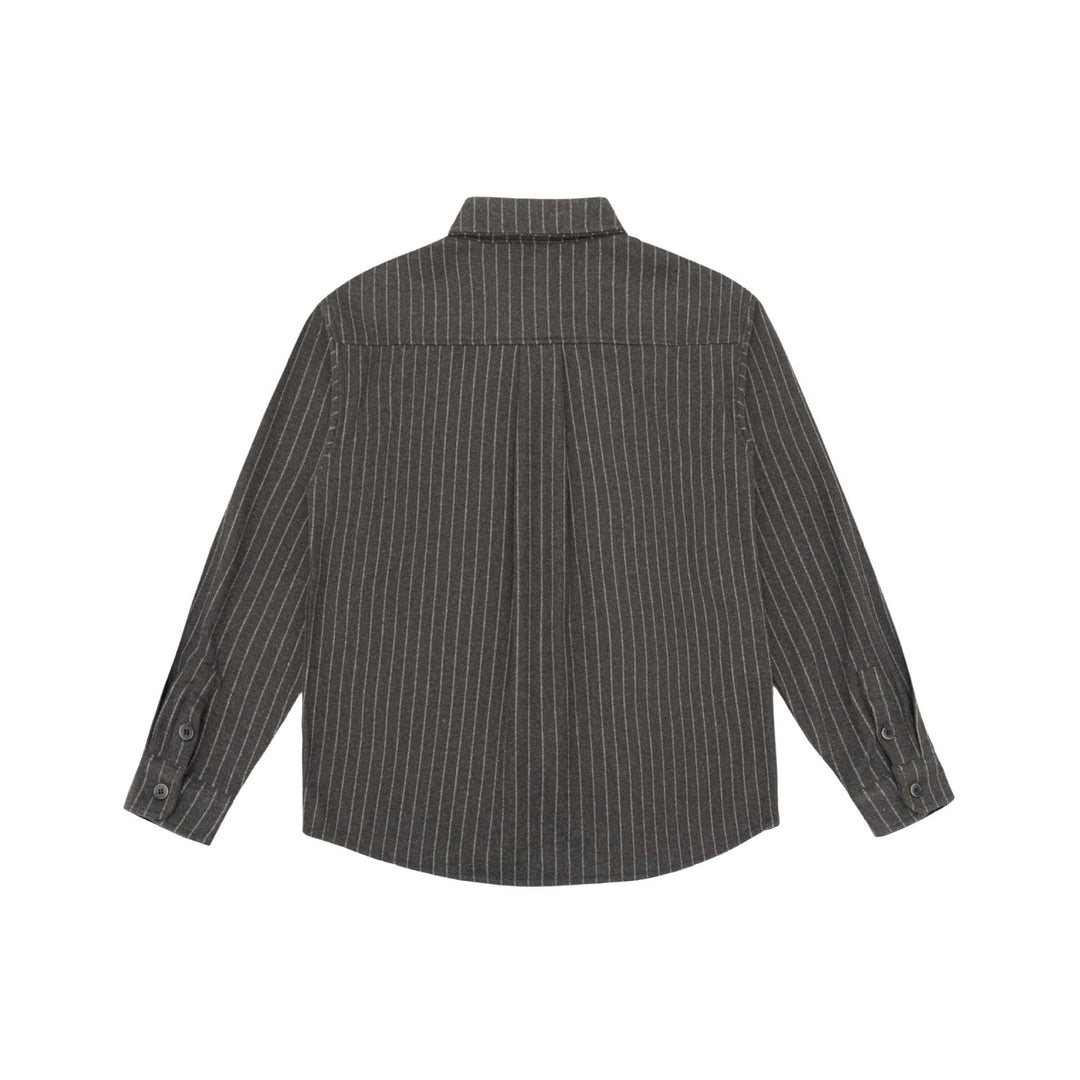 Damen Oversize-Hemdjacke mit markanter Schulterpasse und Nadelstreifen Nord Taschen
