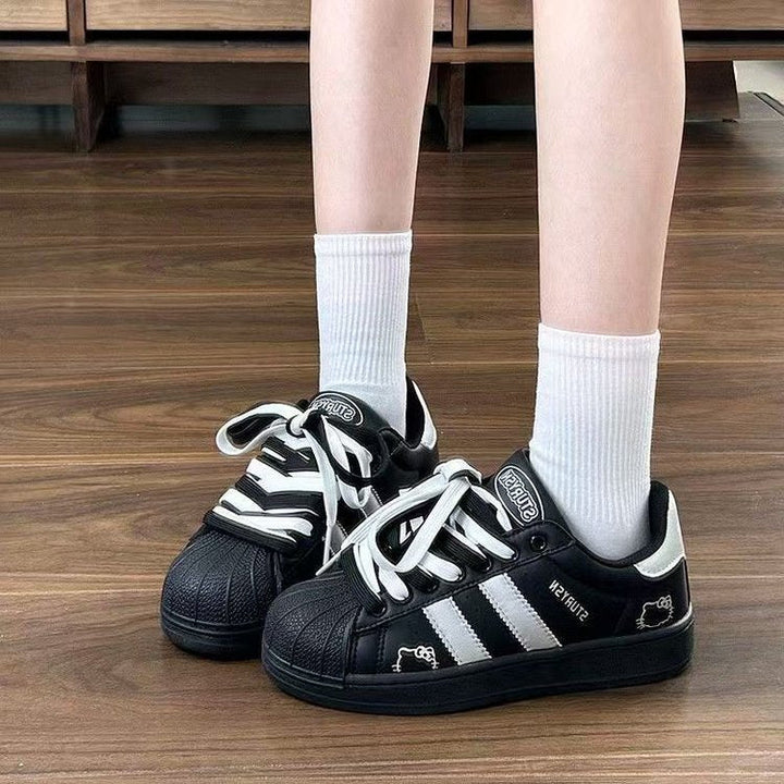 Damen Sportliche Sneakers mit strukturiertem Obermaterial und rutschfester Sohle