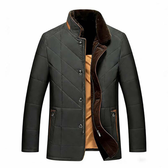 Herren Wattierte Steppjacke mit Stehkragen und Zwei-Wege‑Innenreißverschluss Nord Taschen