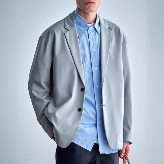 Herren Oversize-Sakko aus technischem Stretchgewebe mit Ein-Knopf-Verschluss Nord Taschen