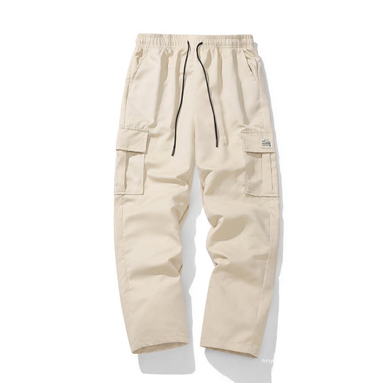 Herren Lässige Cargo-Jogginghose mit elastischem Tunnelzugbund, Mehrfachtaschen & tapered Bein Nord Taschen
