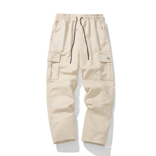 Herren Lässige Cargo-Jogginghose mit elastischem Tunnelzugbund, Mehrfachtaschen & tapered Bein Nord Taschen