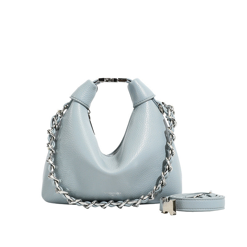 Damen Hobo-Tasche mit schimmernder Oberfläche und trendigem Kettenakzent Nord Taschen