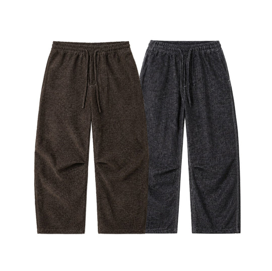 Damen Locker geschnittene Cropped-Hose mit hohem elastischem Bund und Kordelzug aus strukturierter Leinenmischung Nord Taschen