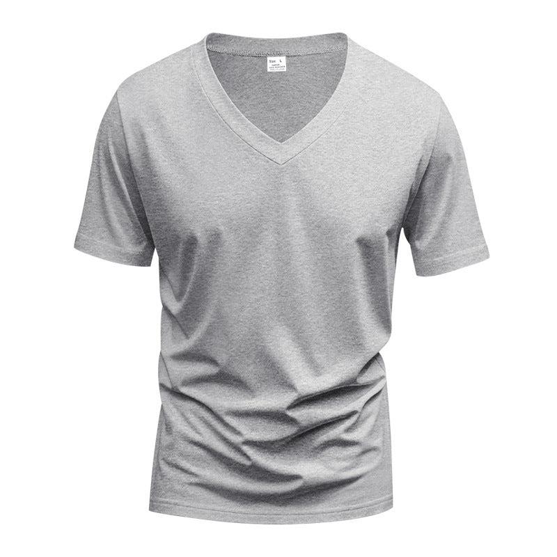 Herren nan V-Ausschnitt-T-Shirt aus Stretchbaumwolle mit ergonomischem Schulterschnitt und flachem Saum