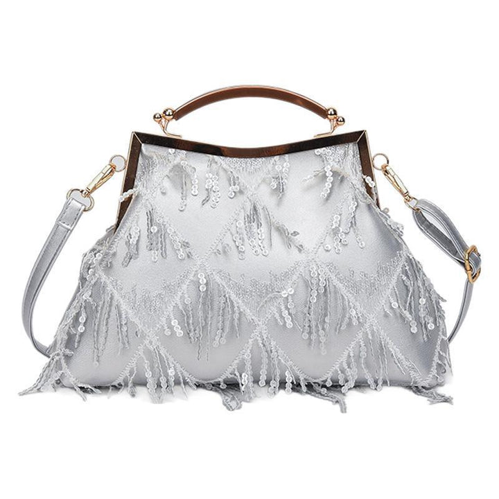 Damen Glamouröse Handtasche mit Fransen und Strass Nord Taschen