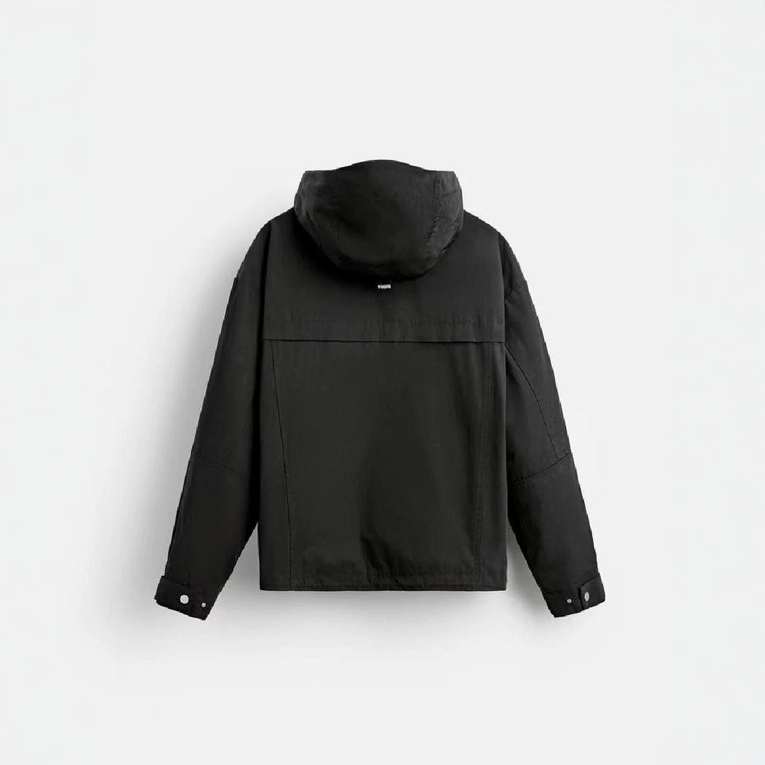 Herren Kurz geschnittene Kapuzen‑Blousonjacke mit aufgesetzten Pattentaschen und Zwei‑Wege‑Reißverschluss Nord Taschen