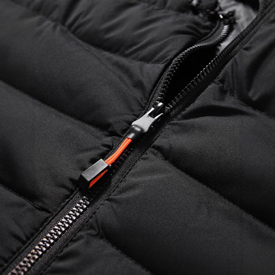 Herren Ärmellose Thermo-Utility‑Weste mit gesteppter Chevron‑Struktur, Kapuze und Zwei‑Wege‑Reißverschluss Nord Taschen