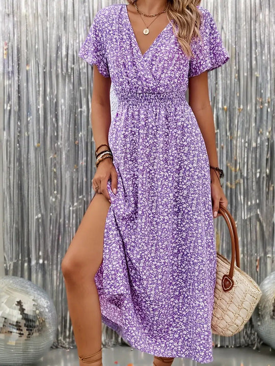 Damen Maxi-Kleid mit floralen Mustern