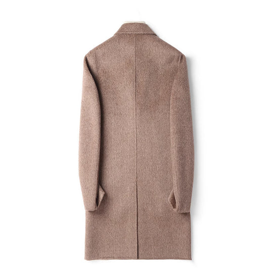 Herren Strukturierter Longcoat aus Wollmix mit fallendem Revers und Ein-Knopf-Verschluss Nord Taschen