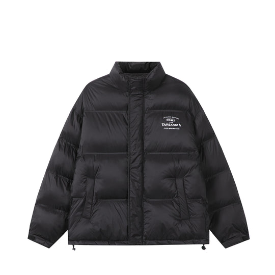 Unisex Kurz geschnittene wattierte Oversize-Jacke mit hohem Stehkragen und Logo-Print Nord Taschen