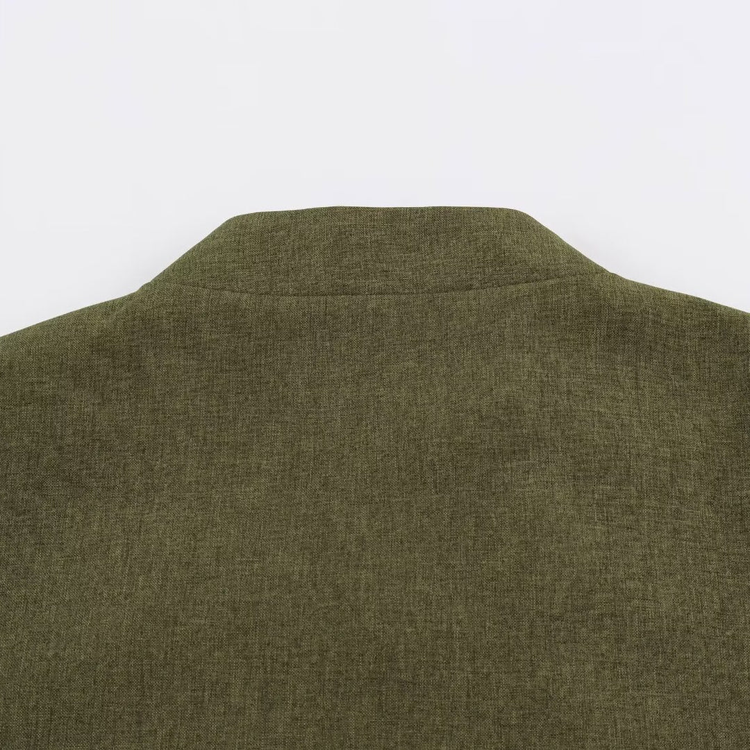 Damen Kurzjacke im Mandarin-Stil mit dekorativen Knebelverschlüssen und taillierter Nahtführung Nord Taschen
