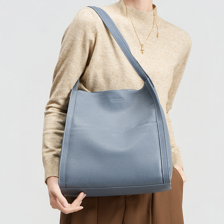 Damen geräumige Shopper-Tasche mit strukturiertem Leder Nord Taschen