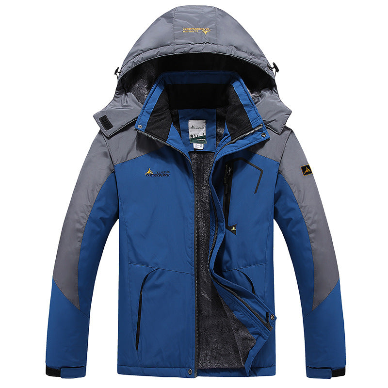 Herren Wasserdichte gefütterte Outdoor-Skijacke mit abnehmbarer Kapuze und Thermofutter Nord Taschen