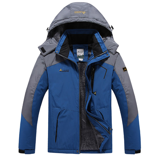 Herren Wasserdichte gefütterte Outdoor-Skijacke mit abnehmbarer Kapuze und Thermofutter Nord Taschen
