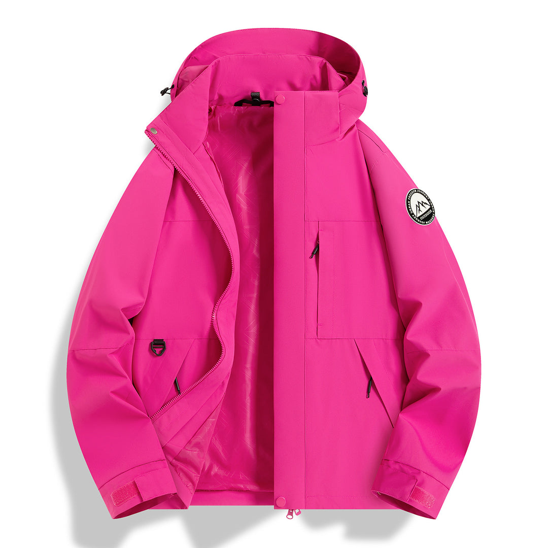 Damen Wasserfeste technische Kapuzenjacke mit verschweißten Nähten und verstellbaren Bündchen Nord Taschen