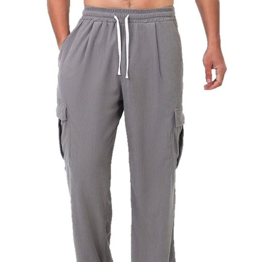 Herren Cord-Optik Cargo-Jogger mit Tunnelzug, elastischem Bund und aufgesetzten Klapptaschen Nord Taschen