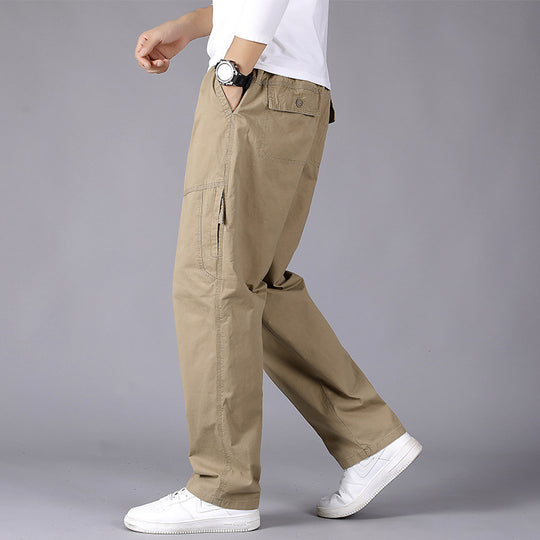 Herren Locker sitzende Cargo‑Hose mit elastischem Tunnelzugbund, Knieabnähern & Reißverschlusstaschen Nord Taschen