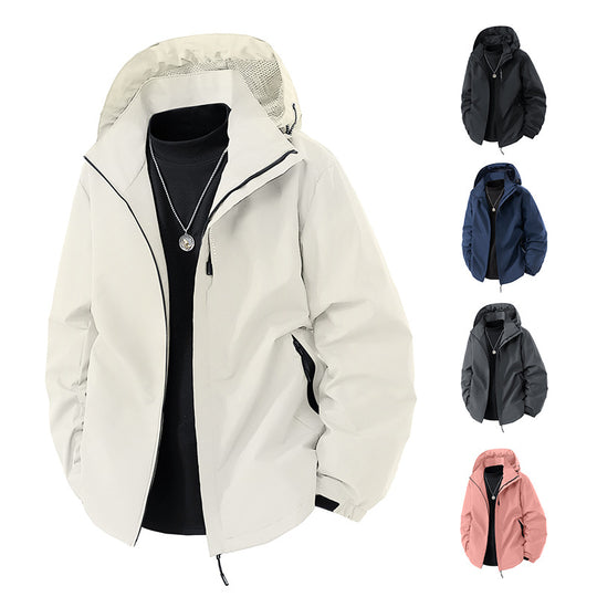 Herren leichte wetterfeste Softshelljacke mit verstellbarer Kapuze, winddichter Außenlage und atmungsaktivem Meshfutter Nord Taschen