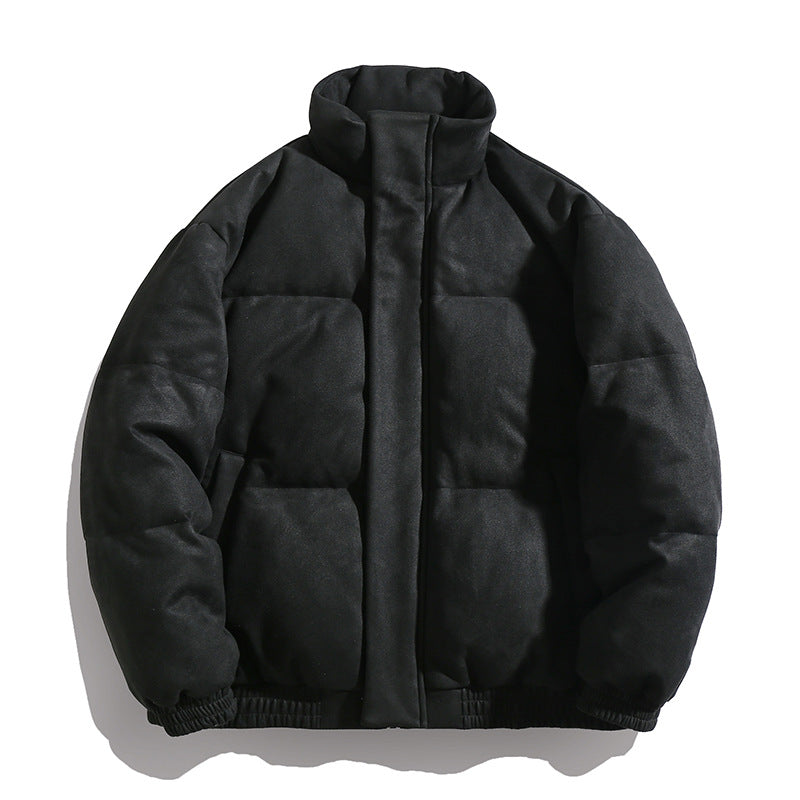 Unisex Gefütterte Velours-Pufferjacke im Boxy‑Schnitt mit hohem Kragen und verdecktem Reißverschluss Nord Taschen