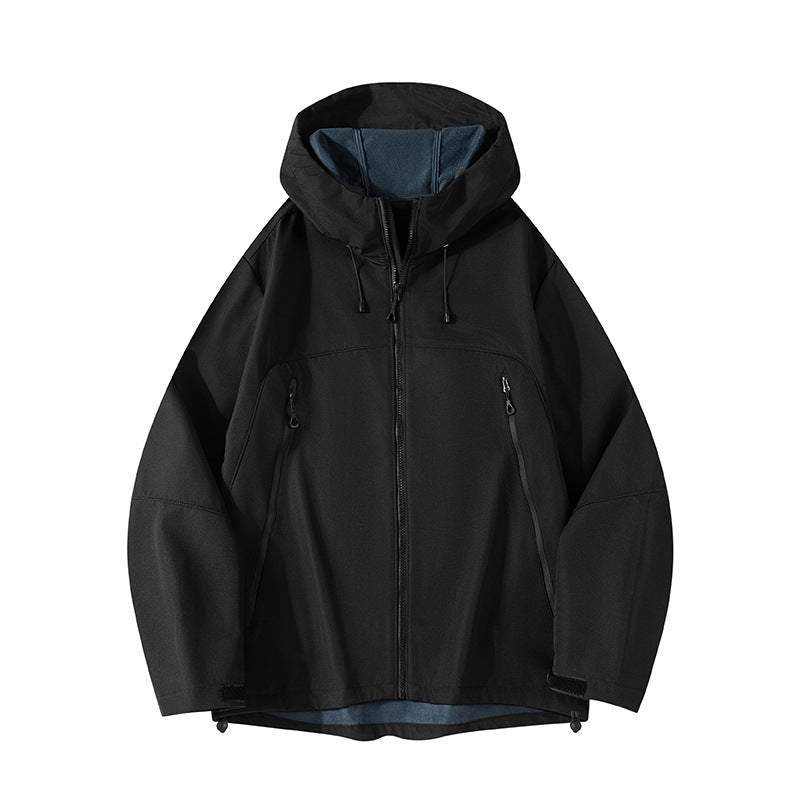 Herren Hybrid-Softshelljacke mit Kapuze, atmungsaktivem Fleece-Innenfutter & verdeckten Reißverschlusstaschen Nord Taschen