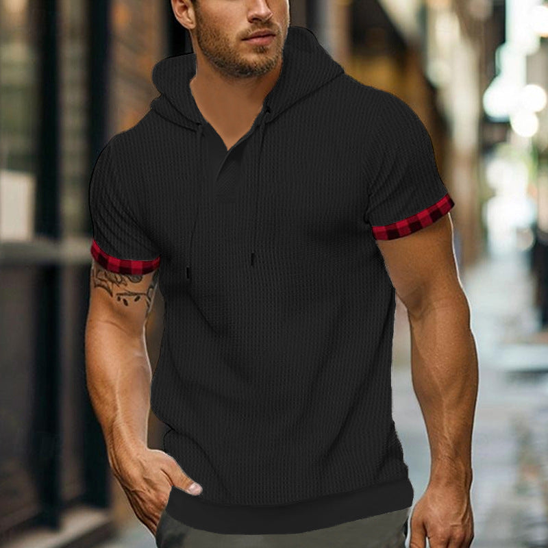 Herren modernes Kapuzenshirt mit strukturiertem Design und kontrastierenden Ärmeln