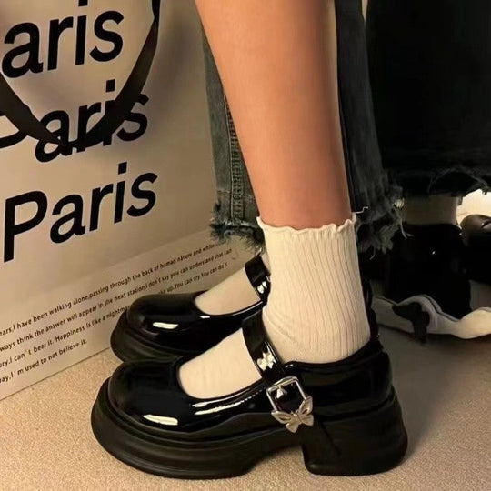 Damen Modische Plateau-Pumps mit verstellbarem Riemen und stabiler Sohle