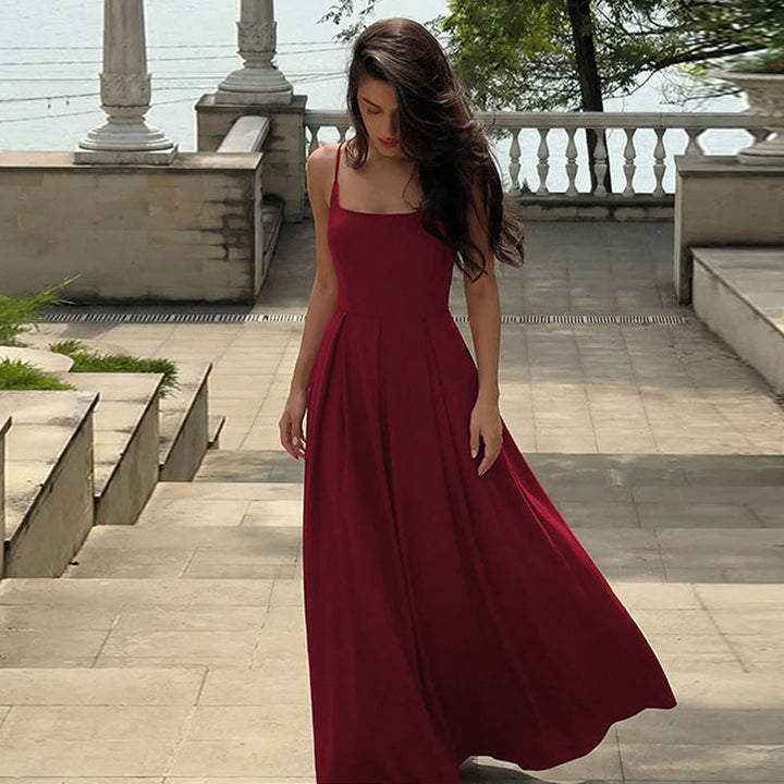 Damen Fließendes Maxikleid mit schmalen Spaghettiträgern und elegantem Schnitt