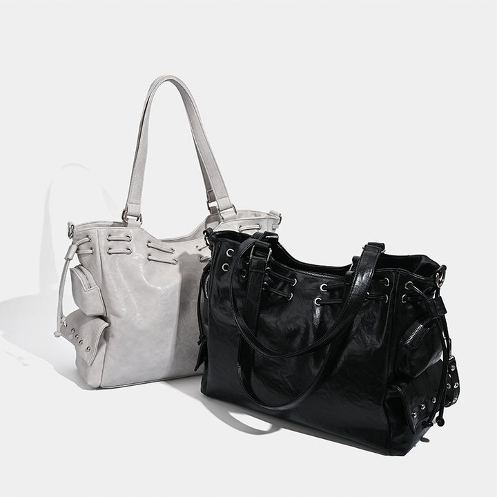 Damen Handtasche mit dekorativer Schnürung und abnehmbarem Schulterriemen Nord Taschen