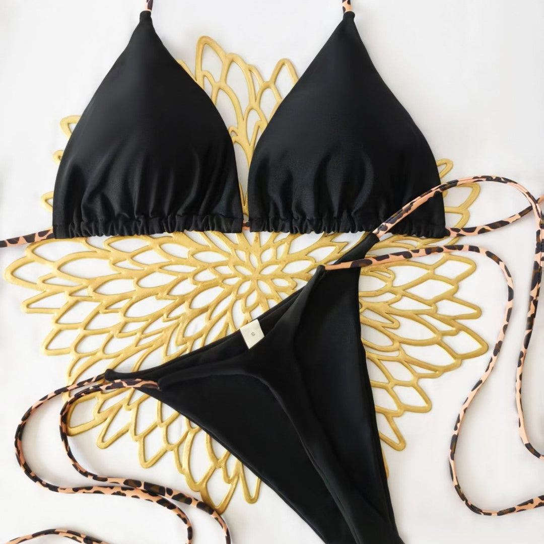 Damen Triangel-Bikini-Set mit verstellbaren Trägern und modischem Leoprint Nord Taschen