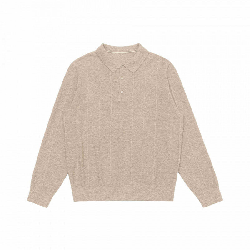 Herren Feinstrick-Poloshirt mit Henley-Knopfleiste, Rippbündchen und leicht kastigem Schnitt Nord Taschen